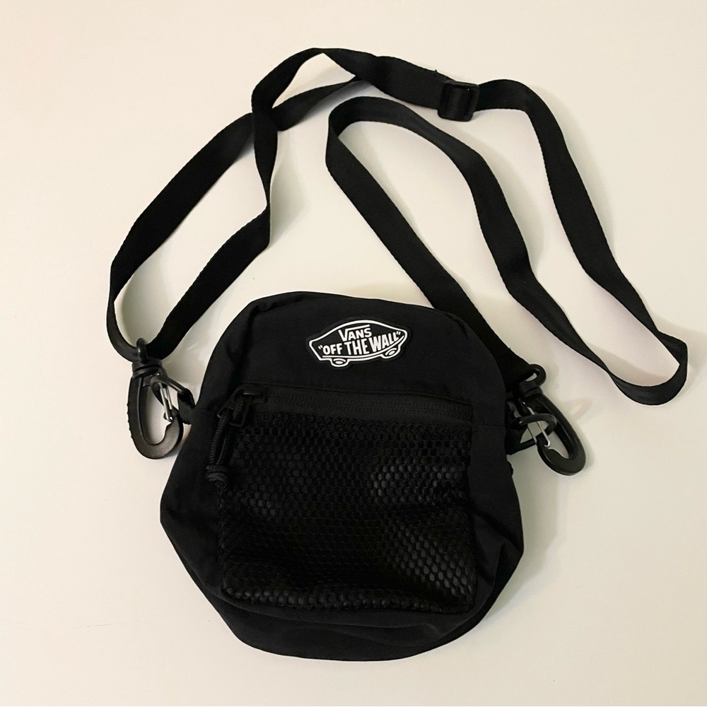 Vans Off The Wall Black Crossbody Bag Adjustable Strap